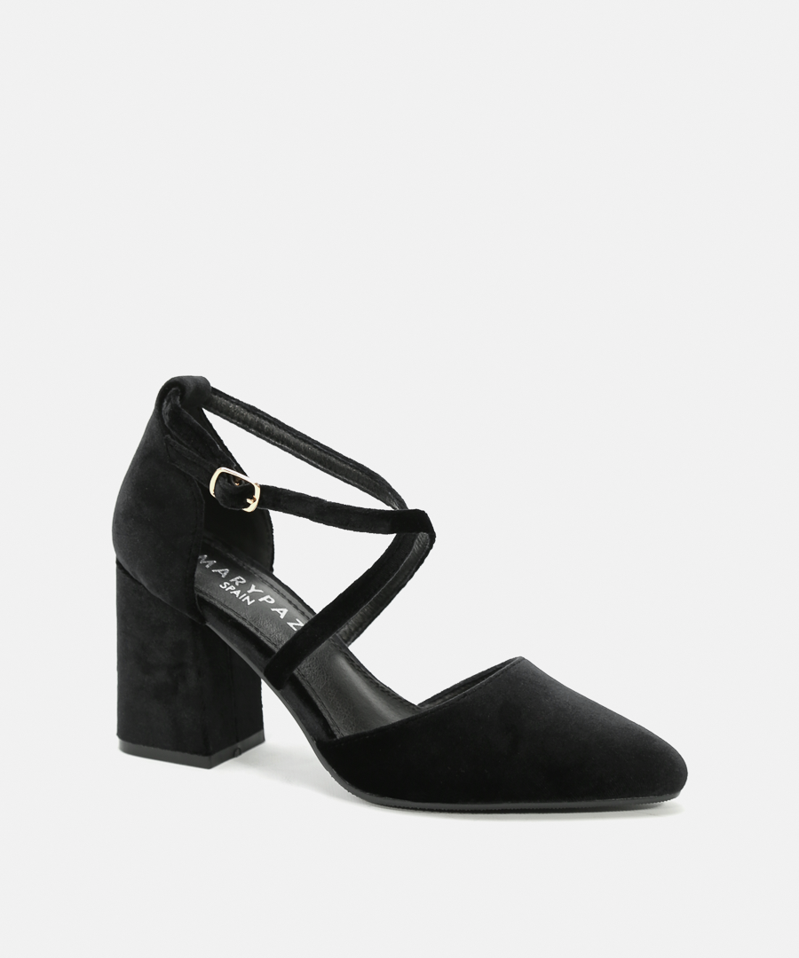 Zapatos tac&oacute;n tiras cruzadas image number null